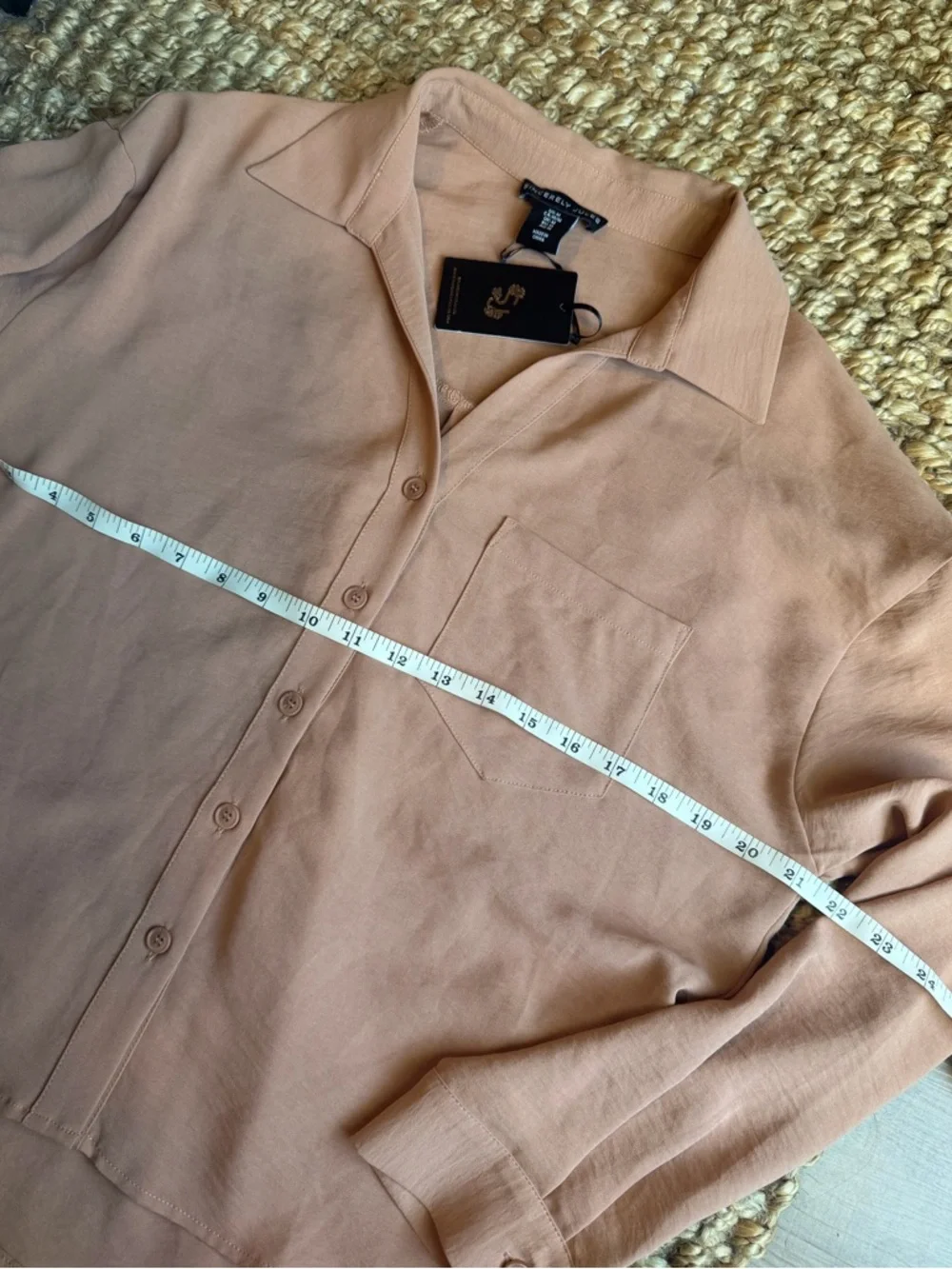Sincerely Jules Peach Button-Down Long Sleeve Top - Picture 3 of 3